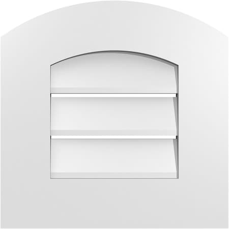 Ekena Millwork Arch Top Surface Mount PVC Gable Vent: Non-Functional, w/ 3-1/2"W x 1"P Standard Frame, 14"W x 42"H GVPAR14X4201SN